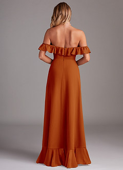 Azazie Lyra Bridesmaid Dresses Paprika A-Line Chiffon Convertible Dress image7