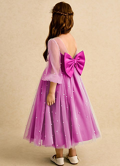 Azazie Trudy vestidos de niña de las flores Vestido de Fucsia de Tul de Princesa con Escote de Corazón image7