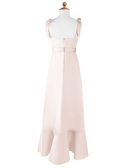Azazie Barbara Junior Rose Petal A-Line Bow Matte Satin Dress image7