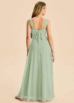 Azazie Elsie Junior Dusty Sage A-Line Sweetheart Neckline Chiffon Dress image2