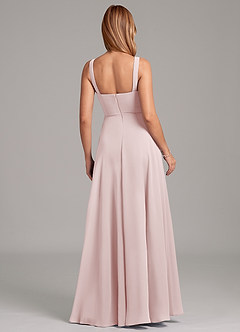 Azazie Shaude Bridesmaid Dresses Blushing Pink A-Line Pleated Chiffon Dress image2