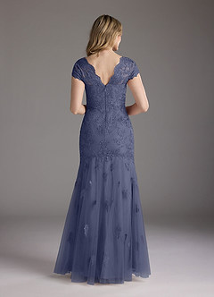 Azazie Marbella Mother of the Bride Dresses Stormy Mermaid Queen Anne Sequins Lace Dress image5