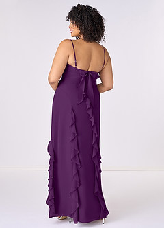 Barbie ♥ Azazie Bridesmaid Dresses Grape Sheath Bow Chiffon Dress image7
