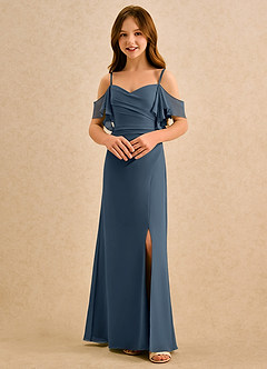 Azazie Pippy Girls Formal Flower Girl Klänningar Klä A-Line i Chiffong Älskling Halsringning image4