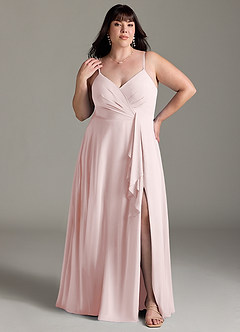 Azazie Akita Bridesmaid Dresses Blushing Pink A-Line Chiffon Dress image5