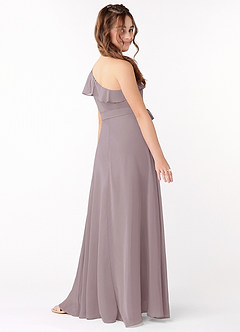 Azazie Eletta Junior Dusk A-Line Ruched Chiffon Dress image3