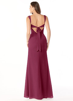 Azazie Audre Bridesmaid Dresses Mulberry Mermaid Pleated Chiffon Dress image2