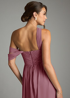 Azazie Kassandra Bridesmaid Dresses Vintage Mauve A-Line Off the Shoulder Chiffon Dress image7