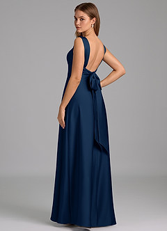 Azazie Beatrice 신부 들러리 드레스 A라인 스윗하트 네크라인 스트레치 새틴 바닥 길이 드레스 image2