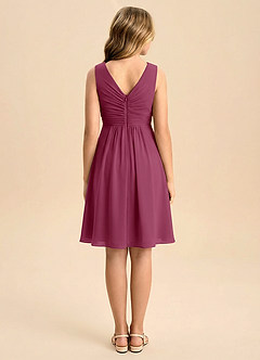 Azazie Skyla Junior Linia A Pofałdowany Szyfon Mini Młodsza druhna Sukienka image2