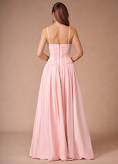 Elysia Strawberry Pink Pleated Gown image2
