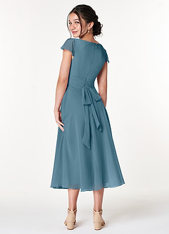 Azazie Payton Junior Bermuda A-Line Bow Chiffon Dress image2