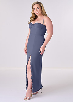 Barbie ♥ Azazie Bridesmaid Dresses Stormy Sheath Corset Chiffon Dress image9