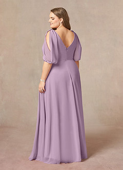 Azazie Bronwyn Mother of the Bride Dresses Wisteria A-Line V-Neck Ruched Chiffon Dress image9