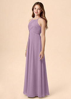 Azazie Ginny Junior Jurk van Chiffon met A-Lijn Geplooid Blauweregen image3