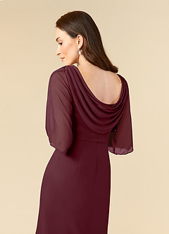 Azazie Magdalene Mother of the Bride Dresses Cabernet Sheath Sequins Mesh Dress image6