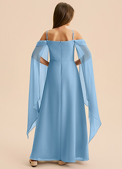 Azazie Moana Junior Linia A Pofałdowany Szyfon Długość podłogi Młodsza druhna Sukienka image5