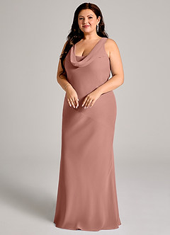 Azazie Rylina Bridesmaid Dresses Cedar Rose Mermaid Pleated Chiffon Dress image9