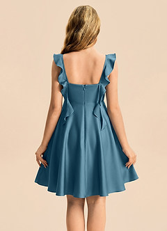 Azazie Kira Junior Robe Trapèze en Satin extensible Rayé Bermude image2