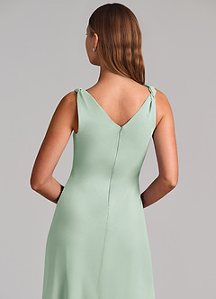 Azazie Nerine Brudtärnklänningar Klä av A-Linje i Chiffong Plisserad Agave image7