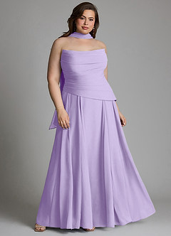 Azazie Gabriela Robes de demoiselle d'honneur Robe Trapèze en Mousseline de soie Corset Lilas image18