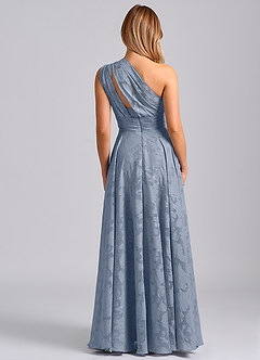 Azazie Charlize Brautjungfernkleider A-Linie One-Shoulder Blumen-Burnout Kleid Staubblau image2