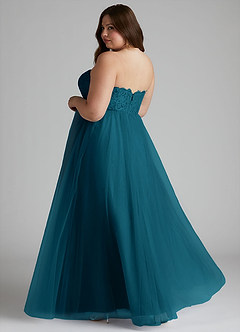Azazie Roni Bridesmaid Dresses Ink Blue A-Line Sweetheart Neckline Tulle Convertible Dress image10