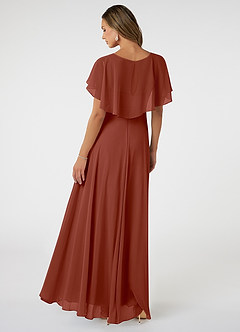 Azazie Jamie Bridesmaid Dresses Auburn A-Line Chiffon Dress image5