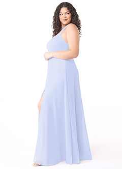 Azazie Jane Final Sale Lavender A-Line V-Neck Pleated Chiffon Dress image8