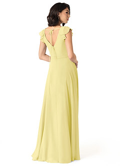 Azazie Claudine At-home Try On Dresses Agave A-Line Flutter Sleeve Chiffon Dress image5