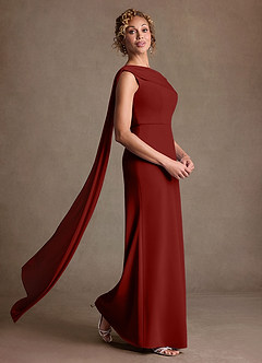 Azazie Bassi vestidos de madre de la novia Vestido de Terracota de Malla de Corte Sirena con Vestidos sin tirantes image3