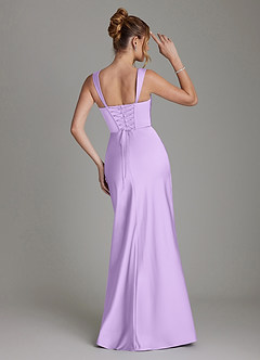 Azazie Agustina Robes de demoiselle d'honneur Robe Sirène en Satin extensible Corset Lilas image2