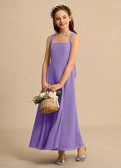 Azazie Tater Junior Formal Flower Girl Klänningar Klä A-Line i Chiffong Plisserad image4