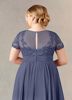 Azazie Annette Abiti per la Madre della Sposa Abito A-Line in Chiffon Pizzo Stormy image12