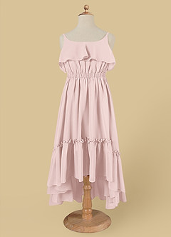 Azazie Karmen Flower Girl Dresses Blushing Pink A-Line Ruched Chiffon Dress image6