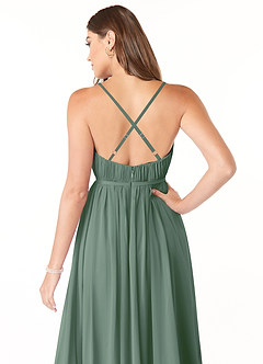 Azazie Blythe Final Sale Lilac A-Line Pleated Chiffon Dress image6