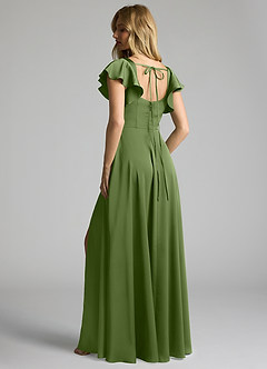 Azazie Bondi Bridesmaid Dresses Juniper A-Line Bow Stretch Satin Dress image3