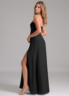 Azazie Jenilyn Bridesmaid Dresses Black A-Line Strapless Chiffon Dress image6