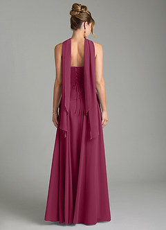 Azazie Gabriela Bridesmaid Dresses Mulberry A-Line Corset Chiffon Dress image2