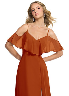 Azazie Jean Bridesmaid Dresses Paprika A-Line Chiffon Convertible Dress image6