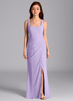 Azazie Mero Junior Lilac Mermaid Pleated Chiffon Dress image4