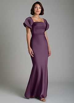 Azazie Lea Bridesmaid Dresses Plum Mermaid Off the Shoulder Stretch Satin Convertible Dress image9