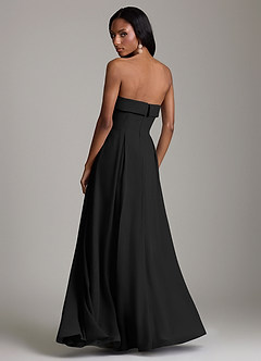 Azazie Lucienne Bridesmaid Dresses Black A-Line Strapless Chiffon Convertible Dress image2