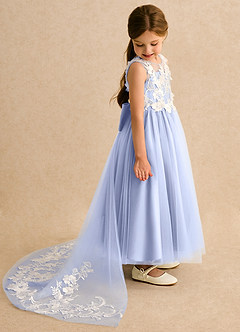 Azazie Mixie Flower Girl Dresses Ice Ball-Gown Lace Dress image3
