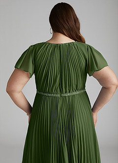 Azazie Kara Modest Bridesmaid Dresses A-Line Pleated Chiffon Floor-Length Dress image14