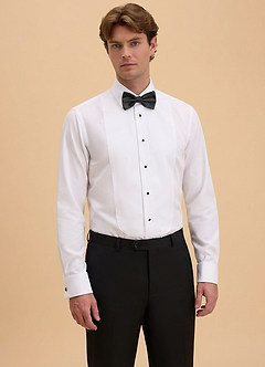 front Samuel White 100% Cotton Marcella Bib Tuxedo Shirt