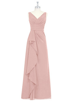 Azazie Julianna Bridesmaid Dresses Powder Pink A-Line Chiffon Dress image6