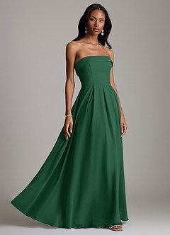 Azazie Lucienne Bridesmaid Dresses Dark Green A-Line Strapless Chiffon Convertible Dress image6