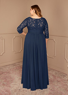 Azazie Carmena Mother of the Bride Dresses Dark Navy A-Line Sequins Chiffon Dress image9
