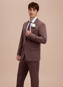 front Ethan Champagne Refined Weave Performance Suit Jacket
